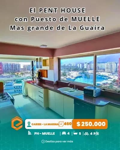 Pent House Duplex Con Puesto De Muelle Ubicado En La Marina De 450mts