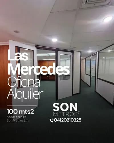 Oficina Alquiler Las Mercedes 100 Mts2. Se Entrega Con Piso Nuevo De Vinil. Sonmetros2