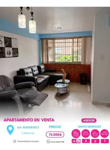 En Venta Impecable Apartamento De 78 M2 En Av. Roosevelt