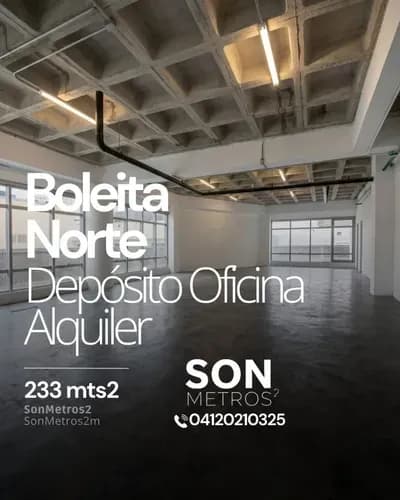 Piso Industrial Oficina Deposito Alquiler Boleita Norte 233 Mts2 = 155 Mts2 + 78 Mts2 De Terraza Incluye 3 Estacionamientos. Sonmetros2