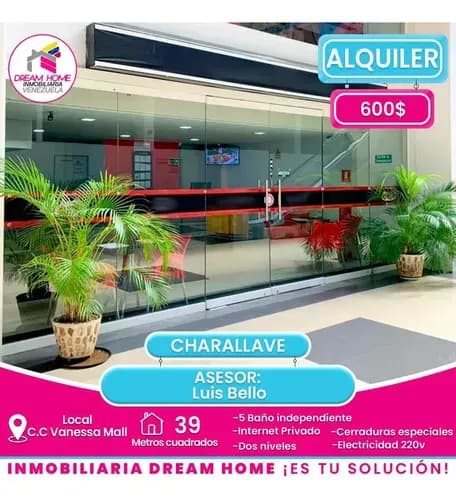 Local Comercial En Alquiler C.c Vanessa Mall-charallave
