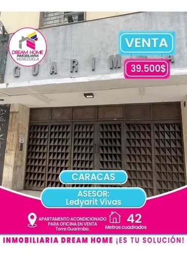 Apartamento Acondicionado Para Oficina En Venta Torre Guarimba. Av. Francisco De Miranda - Caracas