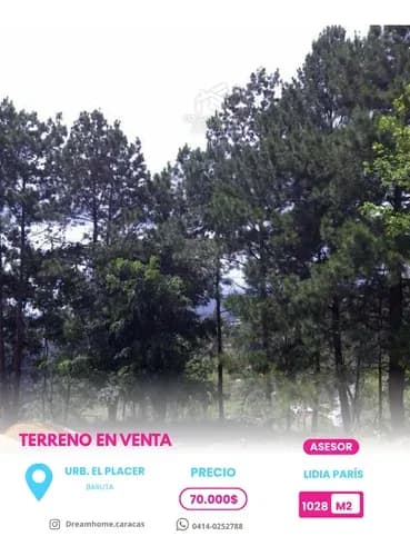 Terreno En Venta Urb. El Placer Baruta