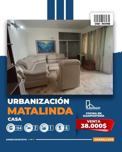 Casa En Venta En Matalinda. Charallave