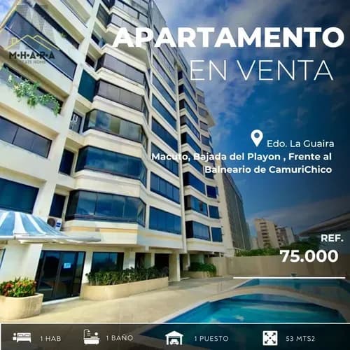 Apartamento En Venta La Guaira Con Vista Al Mar, Macuto Bajada Del Playon Ffente Al Balneario De Camurichico