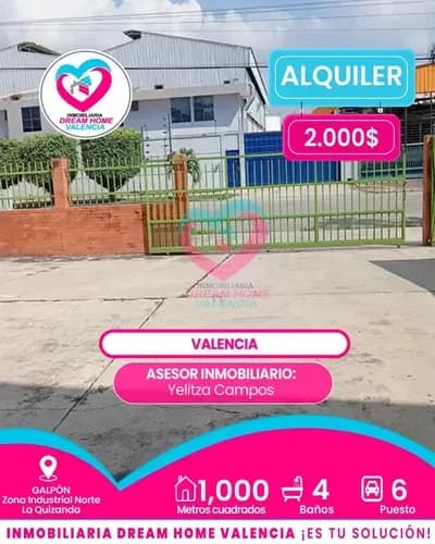 Galpón En Alquiler Zona Industrial Norte La Quizanda Valencia
