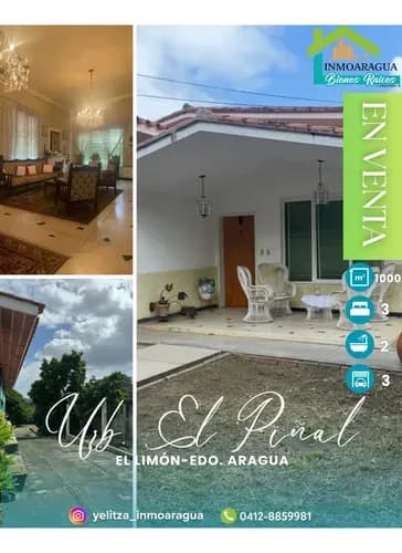 Casa Con Amplio Terreno/ El Piñal, El Limon/ Yp1390
