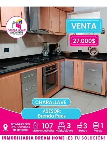 Townhouses En Venta Urb. Samanes De Betania - Charallave