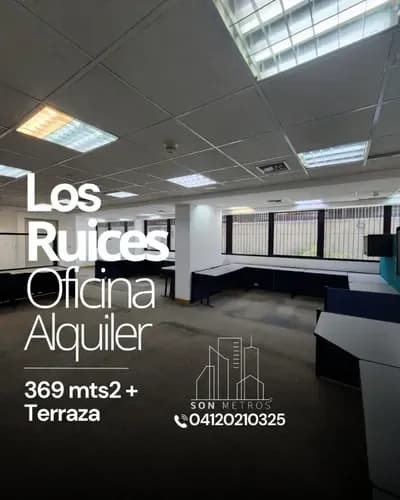 Oficina Amoblada Alquiler Los Ruices 369 Mts2 + Terraza. Sonmetros2
