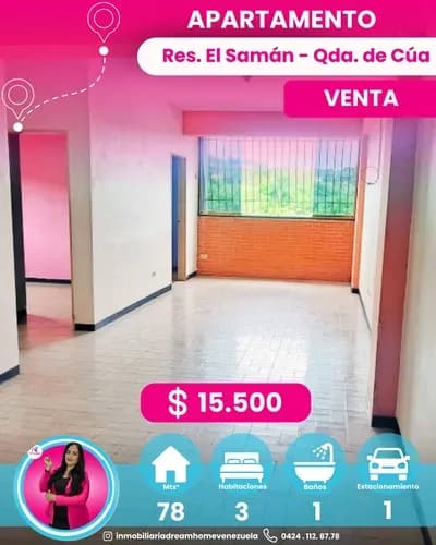 Apartamento En Venta Res. El Samán Qda. De Cúa