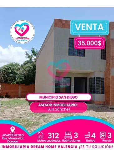Townhouses En Venta Res. Manantial Dorado. San Diego Valencia