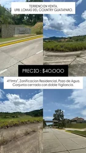 Terreno En Venta Urb. Lomas Del Country Club - Guataparo, Valencia. Conjunto 9b Parcela De 411mt2 Zonificación Residencial. Excelente Ubicación. Nallio