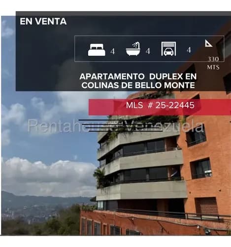 Apartamento Duplex En Colinas De Bello Monte Mls #25-22445
