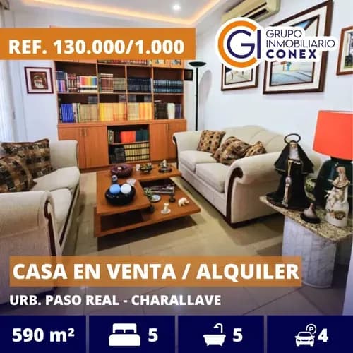 Casa En Venta O Alquiler 590 M2 5h/ 5b/ 4p Paso Real-charallave 1006