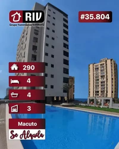 Alquiler- Penthouse De 3 Niveles Ubicado En Las Quince Letras, Macuto, Estado La Guaira.