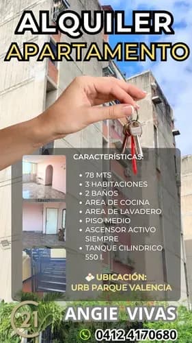 En Alquiler Apartamento En La Urb Parque Valencia ( C21inmobiliariaa1) Av