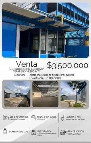 Kyr Se Vende Galpon Zona Industrial Municipal Norte Valencia - Carabobo(fredon/ext)