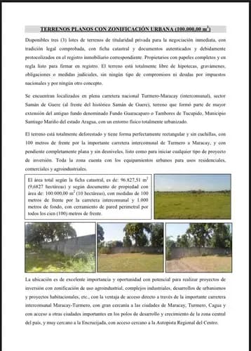 En Venta 3 Lotes De Terrenos, Intercomunal Turmero Maracay . Dcp