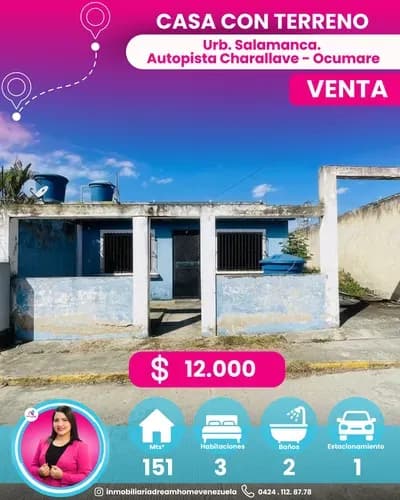 Casa Con Terreno En Venta Urb. Salamanca Autopista Charallave Ocumare