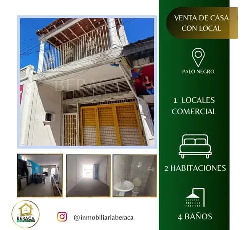 Beraca 008 Venta De Casa Con Local Comercial, En Palo Negro, Aragua.