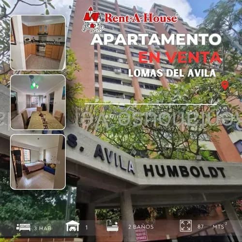 Venta Apartamento Lomas Del Avila 87m2 3h 2b 1p