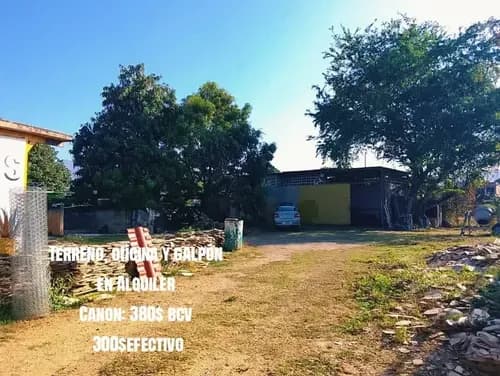 Ofrece Terreno Con Galpón Y Oficina En Alquiler Sabana Del Medio Pueblo De San Diego 600mtrs2 Oficina. Galpón. Amplio Terreno. Linea Cantv Wifi Canon: 380$ Bcv 300$ Efectivo