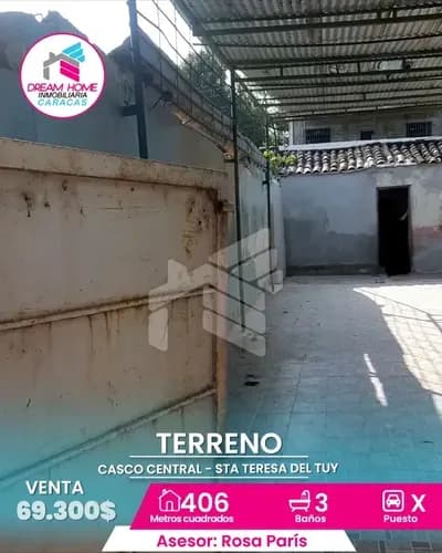 En Venta Terreno Con Bienhechuría En El Casco Central De Santa Teresa Del Tuy