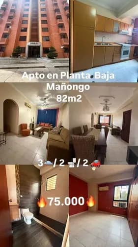 Se Vende Apartamento En Mañongo Resd Terrazas De Mañongo 82m2 Planta Baja 3hab Con Clóset 2 Baños 2 Puestos De Estacionamiento (1 Techados Y Otro Sin Techar) Planta Baja Cocina Empotrada. An