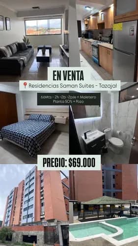 Apartamento Venta Tazajal Res Saman Suites 66m2 Pozo Piscina (solo Clientes) Cc-rm