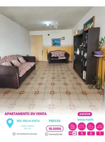 Apartamento En Venta En Res. Bella Vista - Casco Central Santa Teresa Del Tuy
