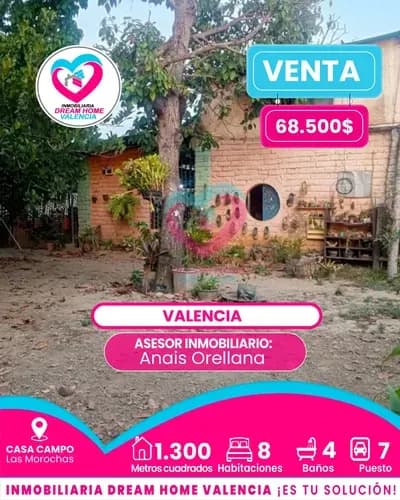 Casa De Campo Con Terreno En Venta Las Morochas - Municipio San Diego