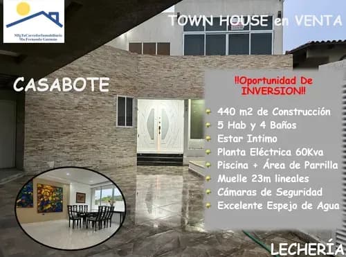 En Venta Linda Y Acogedora Casabote Con Excelente Espejo De Agua