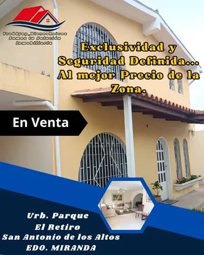 Fap_br. Casa Moderna En La Urbanización Parque El Retiro San Antonio De Los Altos 5hab 4puestos