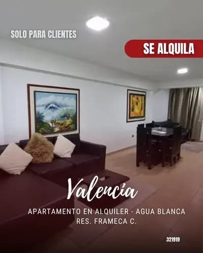 Apartamento En Alquiler - Agua Blanca Res. Frameca C.321919