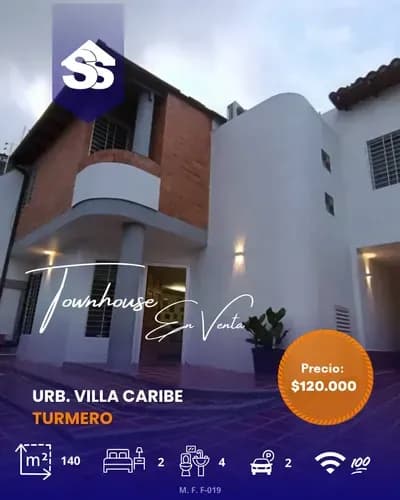 Venta De Town House En Turmero Zona Exclusiva. Ubicado En La Zona Exclusiva De San Pablo.