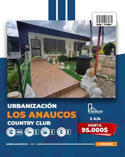 Casa En Urbanización Los Anaucos Country Club- Edo. Miranda