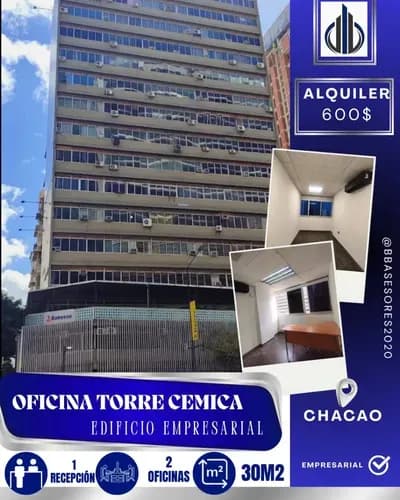 Oficina Multipropósito Torre Cemica Ubicada En Chacao