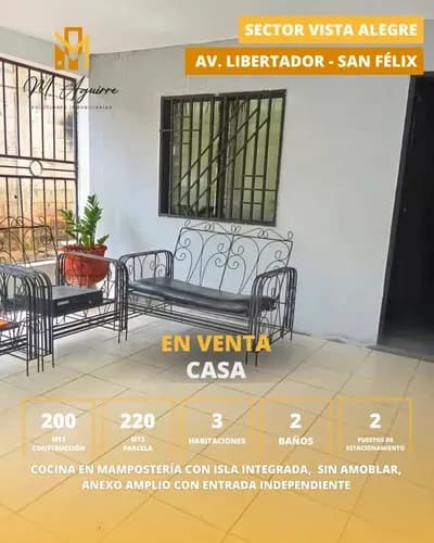 Casa De Oportunidad En Venta En Sector Vista Alegre, Av. Libertador, San Félix - Yc