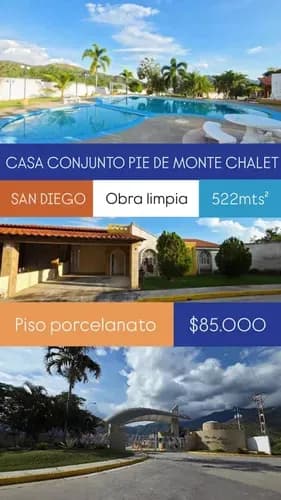 Tre009 Solo Clientes Vendo Casa Privilegiada En Exclusivo Conj Residencial Pie De Monte Chalet San Diego Carabobo