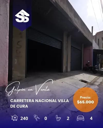 En Venta Galpón Con Terreno Propio. 240 M² ¡descubre Esta Joya En Carretera Nacional Villa De Cura!