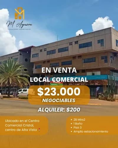 Local Comercial En Venta O Alquiler, Centro Comercial Cristal, Alta Vista, Puerto Ordaz - Ma