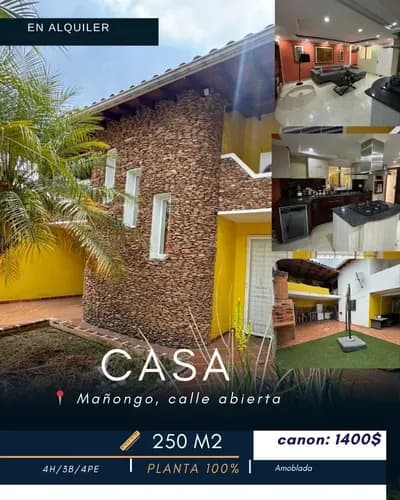 Yr Se Alquila Espectacular Casa En Mañongo Con Planta 100 Y Todos Sus Servicios