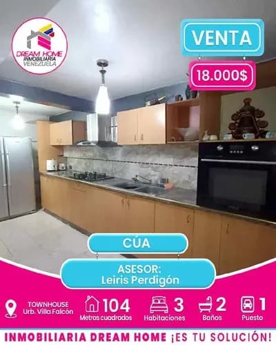 Townhouses En Venta Urb Villa Falcón. Sector Colinas - Cúa
