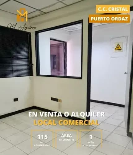 Local En Alquiler Y Venta, Centro Comercial Cristal, Puerto Ordaz.