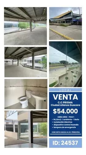 Local En Venta Ubicado En Cc Prisma Ciudad Alianza Guacara En Obra Gris. Julián Acosta 190.