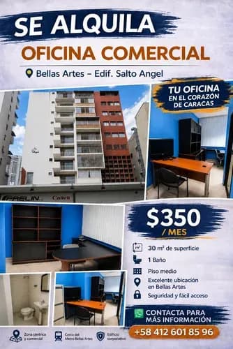 Oficina Amoblada En Alquiler En Los Caobos / Bellas Artes, Caracas