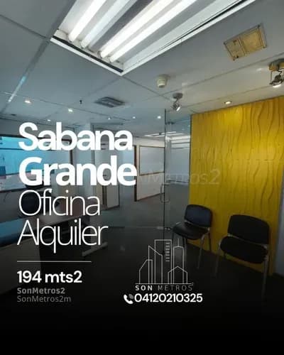 Oficina Alquiler Sabana Grande 194 Mts2. Sonmetros2 B-9qnx 1805