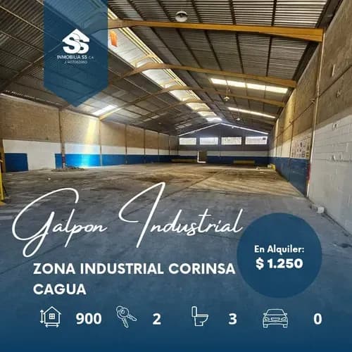 Código: C. V-002 Galpón En Alquiler - Zona Industrial De Cagua, Corinsa