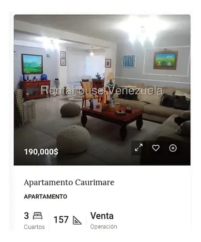 Apartamentos En Venta En Caurimare. Precio En Fotos Rc