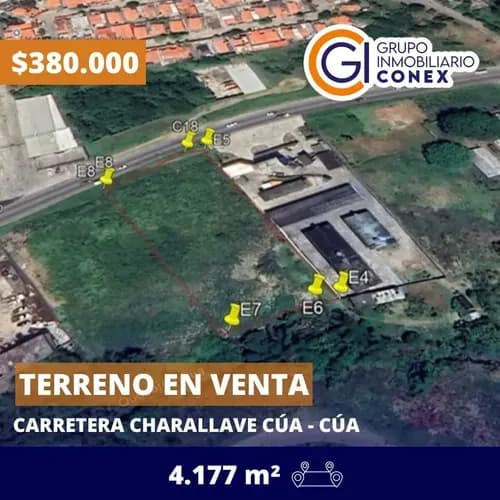Se Vende Terreno 4.177m2 Carretera Charallave Cúa 0389